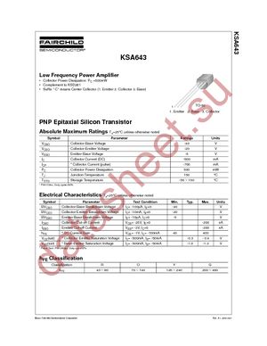 KSA643CYBU datasheet  